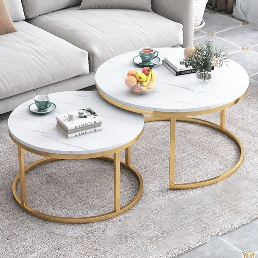 LUKSUZNI MRAMORNI STOLIĆ 2 KOMADA