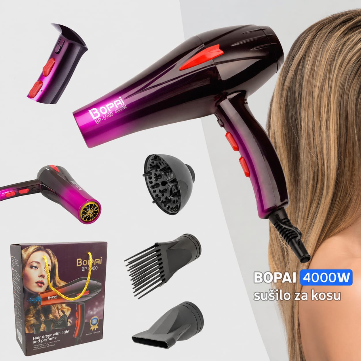 PROFESIONALNI SALONSKI FEN ZA KOSU 4000W