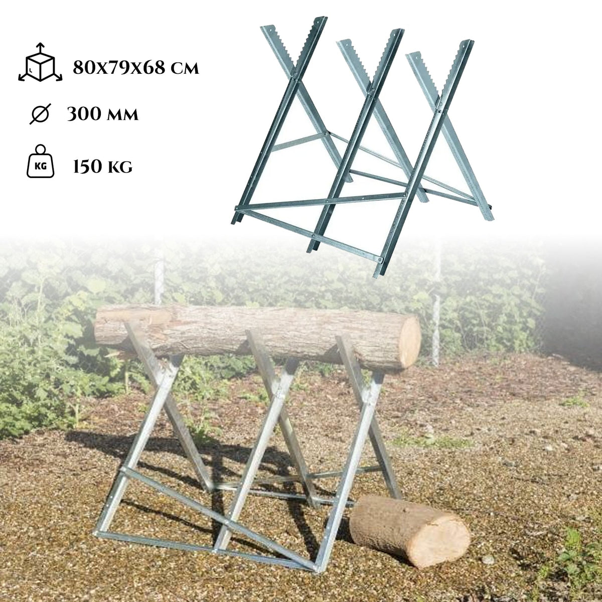 METALNI STALAK ZA REZANJE DRVA – 150KG