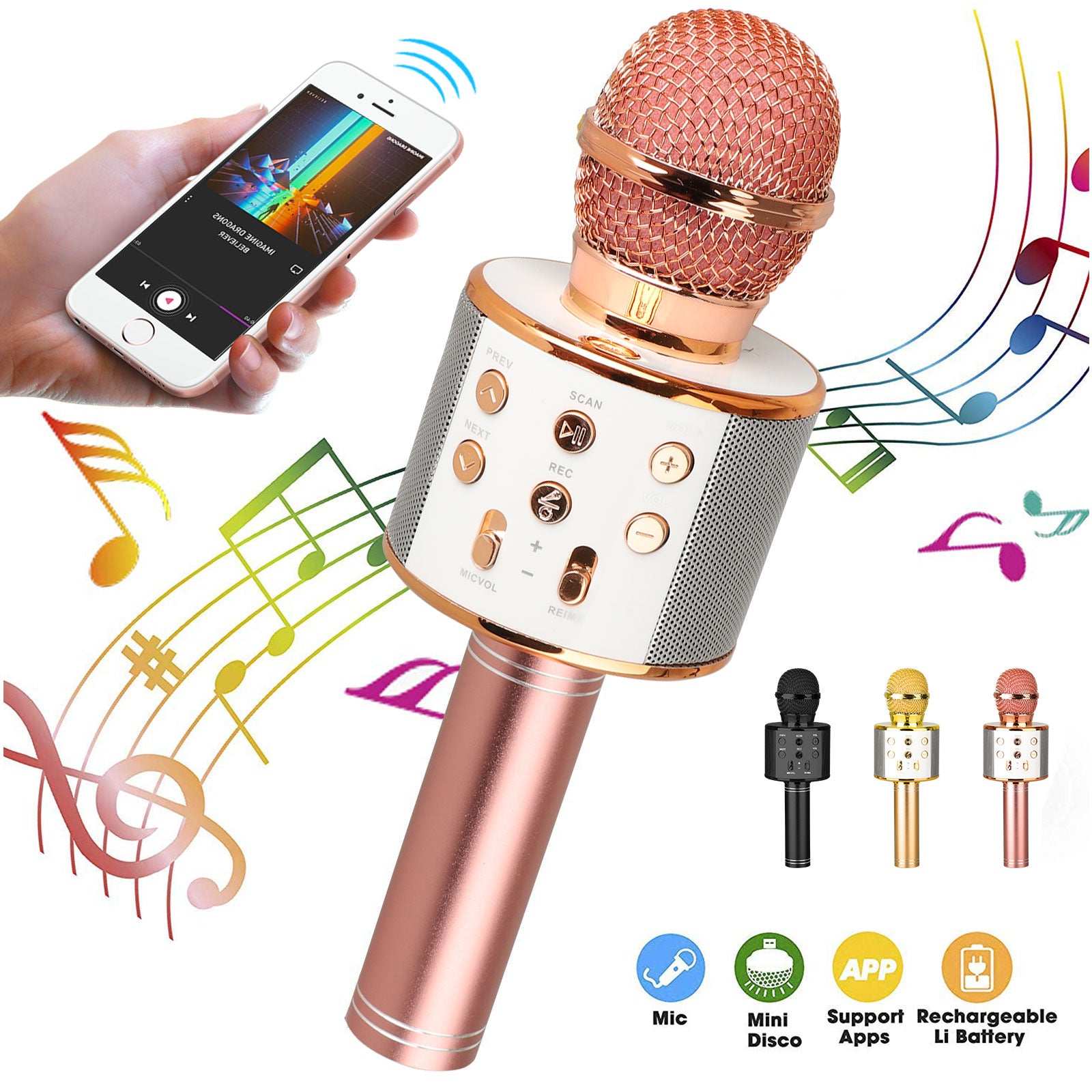 BLUETOOTH BEŽIČNI KARAOKE MIKROFON I ZVUČNIK