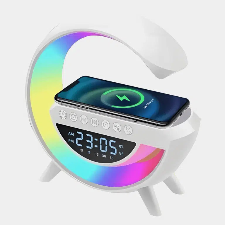 7 u 1 LAMPA , BEŽIČNI PUNJAČ, BLUETOOTH, ZVUČNIK, SAT, ALARM, TAJMER