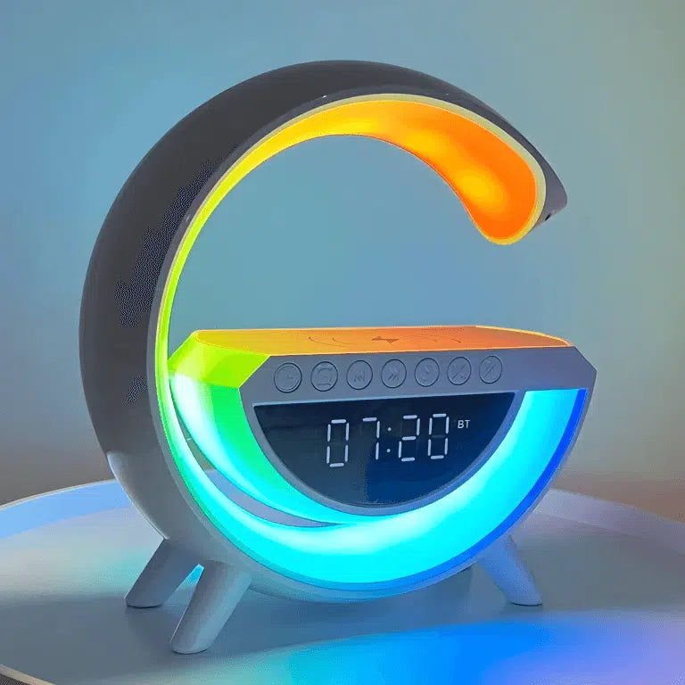 7 u 1 LAMPA , BEŽIČNI PUNJAČ, BLUETOOTH, ZVUČNIK, SAT, ALARM, TAJMER