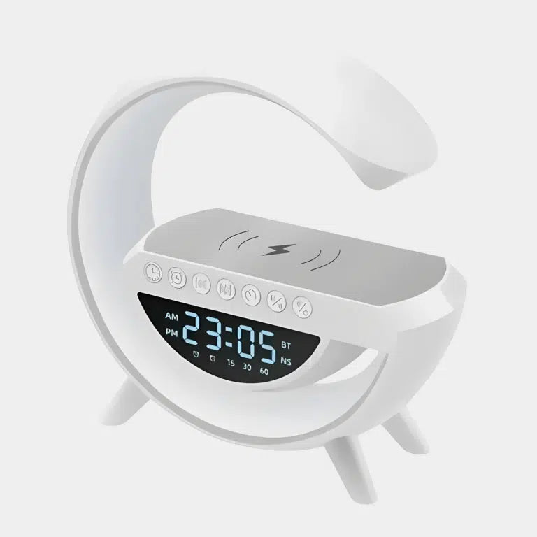 7 u 1 LAMPA , BEŽIČNI PUNJAČ, BLUETOOTH, ZVUČNIK, SAT, ALARM, TAJMER