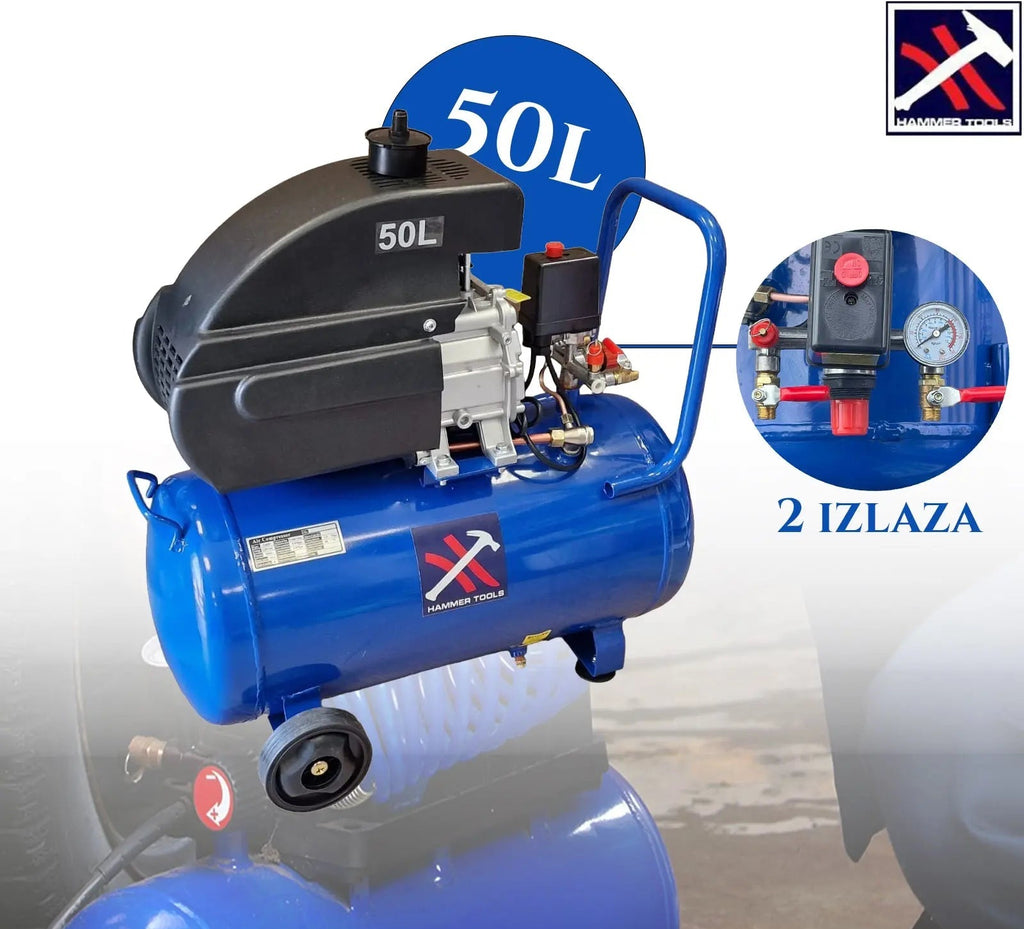 KOMPRESOR HAMMER TOOLS 50L SA 2 IZLAZA