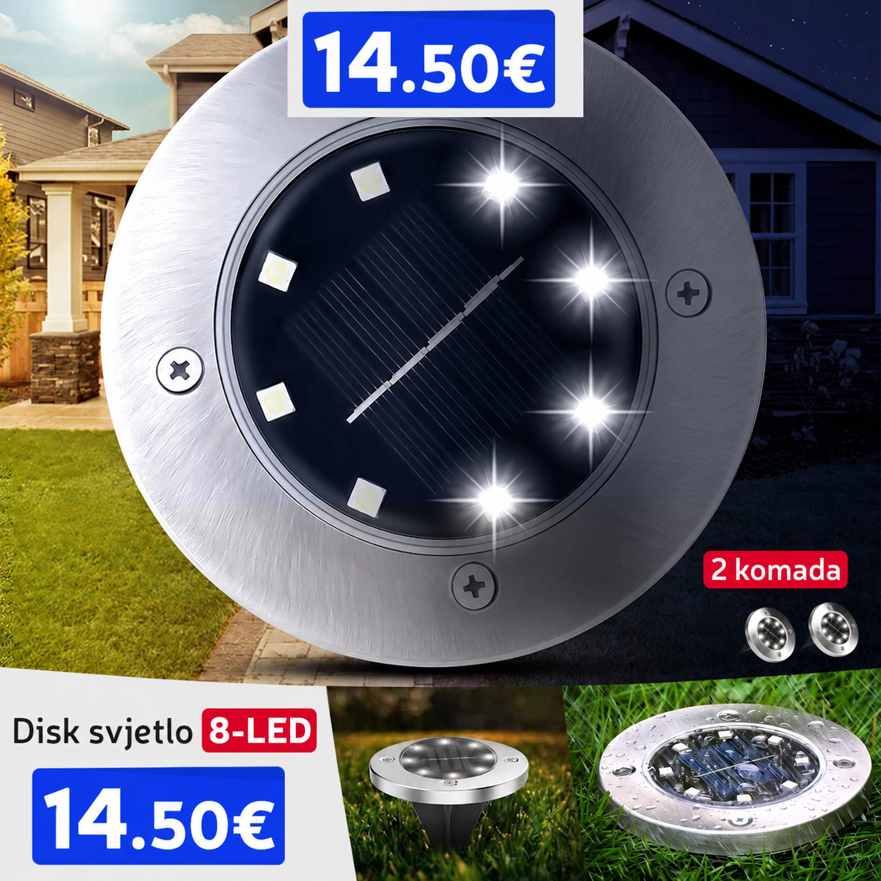 SOLARNA LED LAMPA ZA VRT 2 KOM