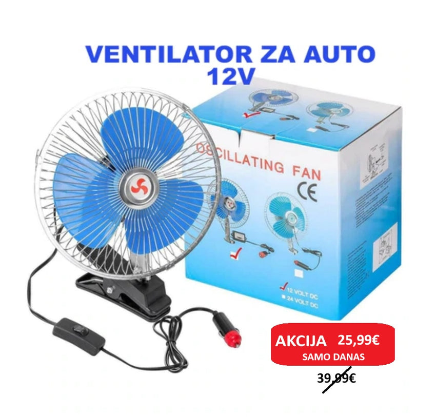 VENTILATOR ZA AUTE, KAMIONE, TRAKTORE