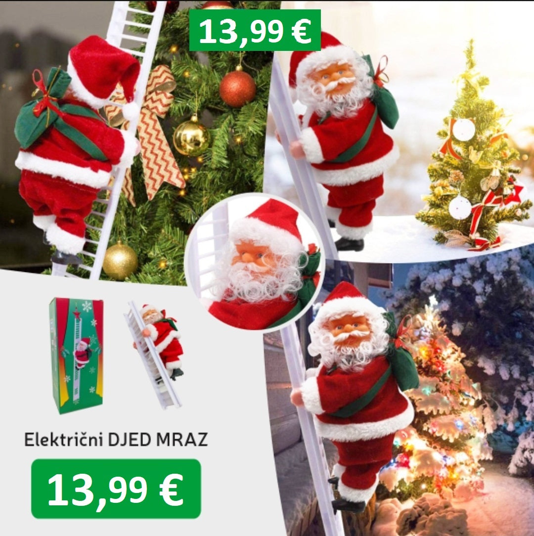 ELEKTRIČNI  DJED MRAZ NA LJESTVAMA
