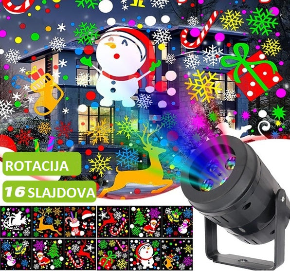 LASERSKI BOŽIĆNI PROJEKTOR 16 MOTIVA