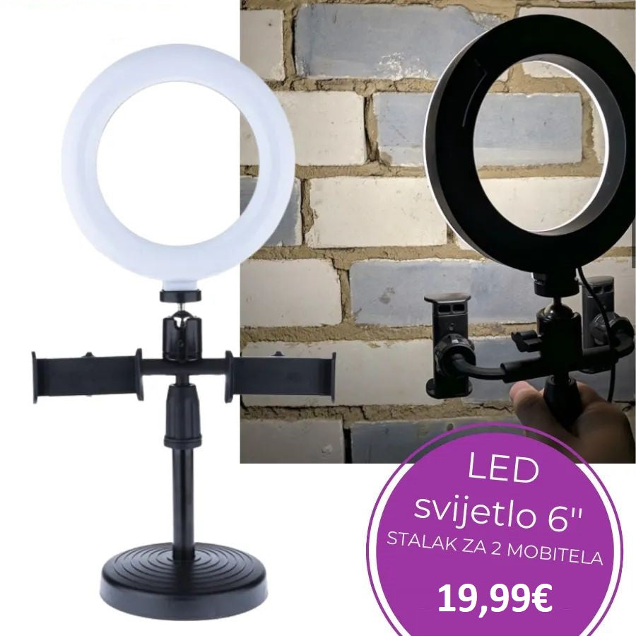 LED PRSTEN SA STALKOM ZA 2 MOBITELA