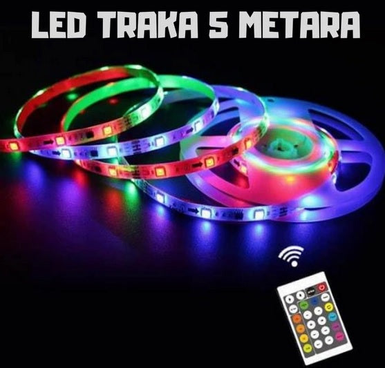 LED TRAKA U BOJI +DALJINSKI +ADAPTER + RGB BOJE