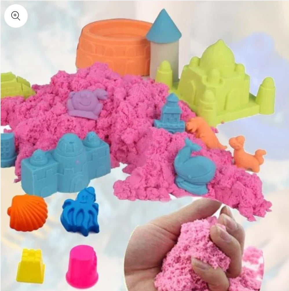 KINETIČKI PIJESAK 2KG + KALUPI + KANTA