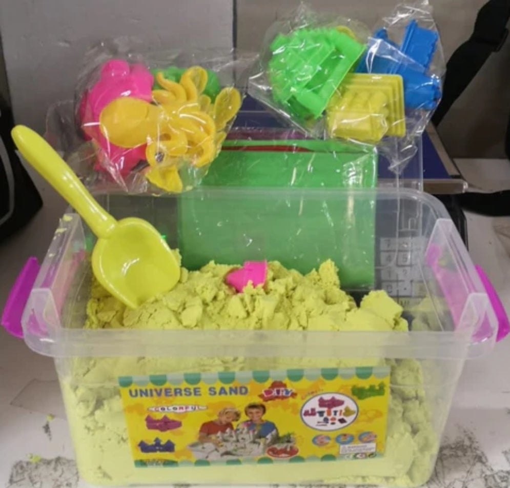 KINETIČKI PIJESAK 2KG + KALUPI + KANTA